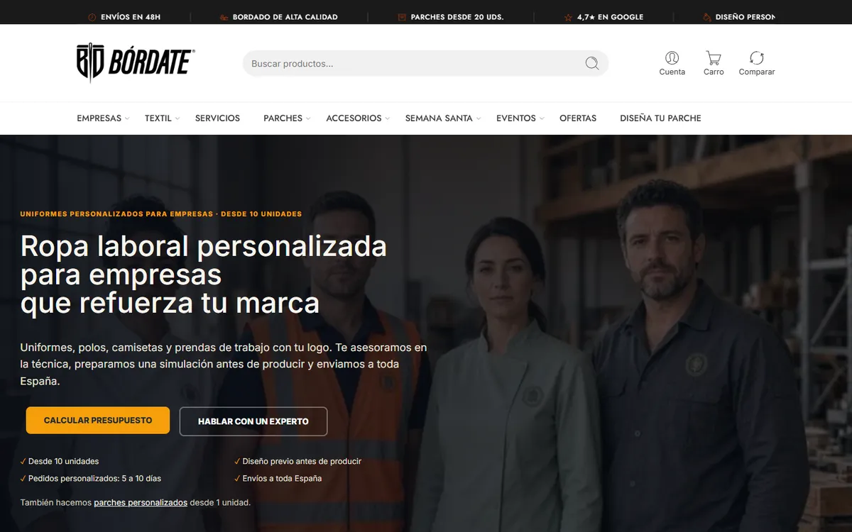 Web de Bordate diseñada por WebMarketersPro
